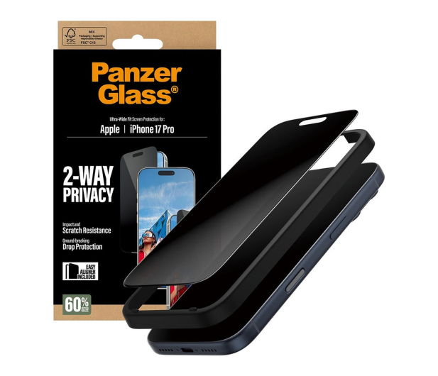PanzerGlass Ultra-Wide Fit EasyAligner do iPhone 17 Pro privacy - 1539014 - zdjęcie 4